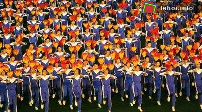 Một màn đồng diễn trong buổi lễ khai mạc lễ hội Arirang ngày hôm qua tại thủ đô Bình Nhưỡng.