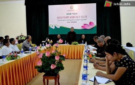 Quang cảnh buổi họp báo công bố sự kiện “Tuần Văn hóa Phật giáo”