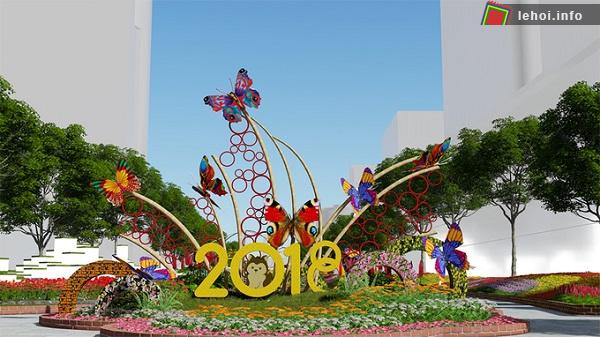 Đường hoa Nguyễn Huệ Tết Mậu Tuất 2018 có nhiều điểm đổi mới